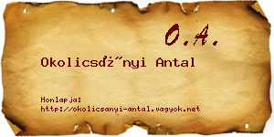 Okolicsányi Antal névjegykártya